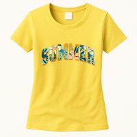 Vintage Floral Flower Pattern Summer Womens T-Shirt
