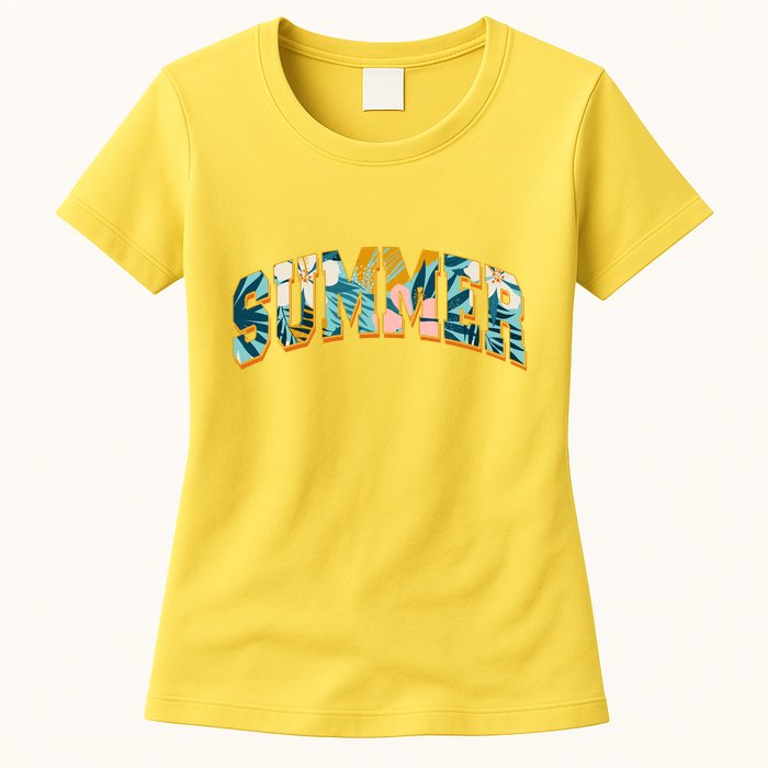 Vintage Floral Flower Pattern Summer Womens T-Shirt