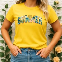 Vintage Floral Flower Pattern Summer Womens T-Shirt