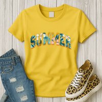 Vintage Floral Flower Pattern Summer Womens T-Shirt