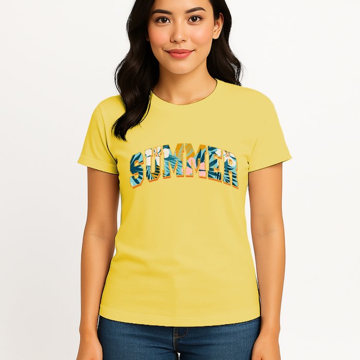 Vintage Floral Flower Pattern Summer Womens T-Shirt