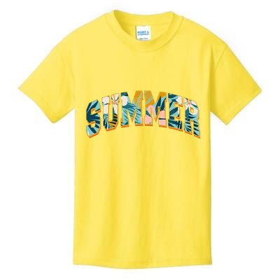 Vintage Floral Flower Pattern Summer Kids T-Shirt