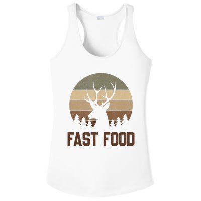 Vintage Fast Food Hunter Deer Hunting Ladies PosiCharge Competitor Racerback Tank