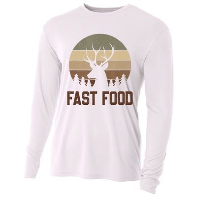 Vintage Fast Food Hunter Deer Hunting Cooling Performance Long Sleeve Crew