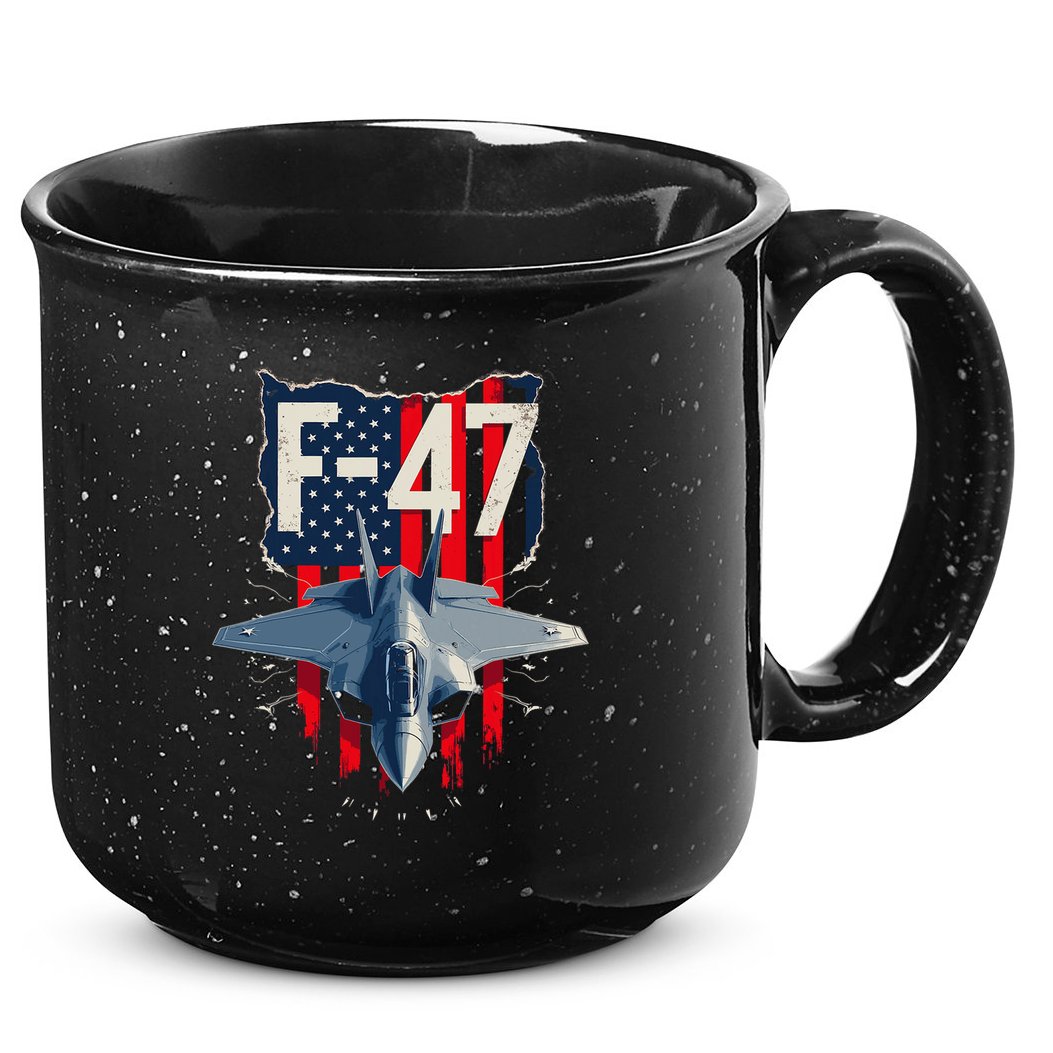 Vintage F47 Fighter Jet Trump F 47 Jet Fighter Aircraft Usa 15oz Campfire Ceramic Mug