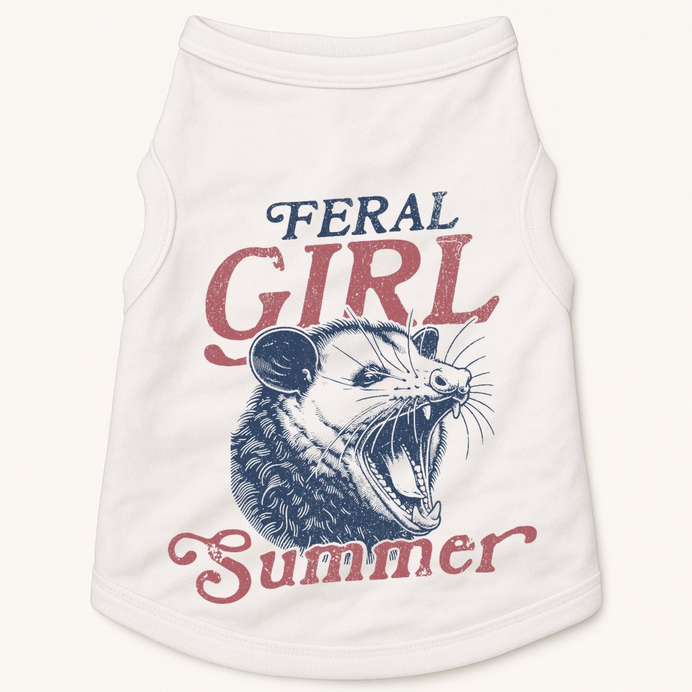 Vintage Feral Girl Summer Opossum Doggie Tank