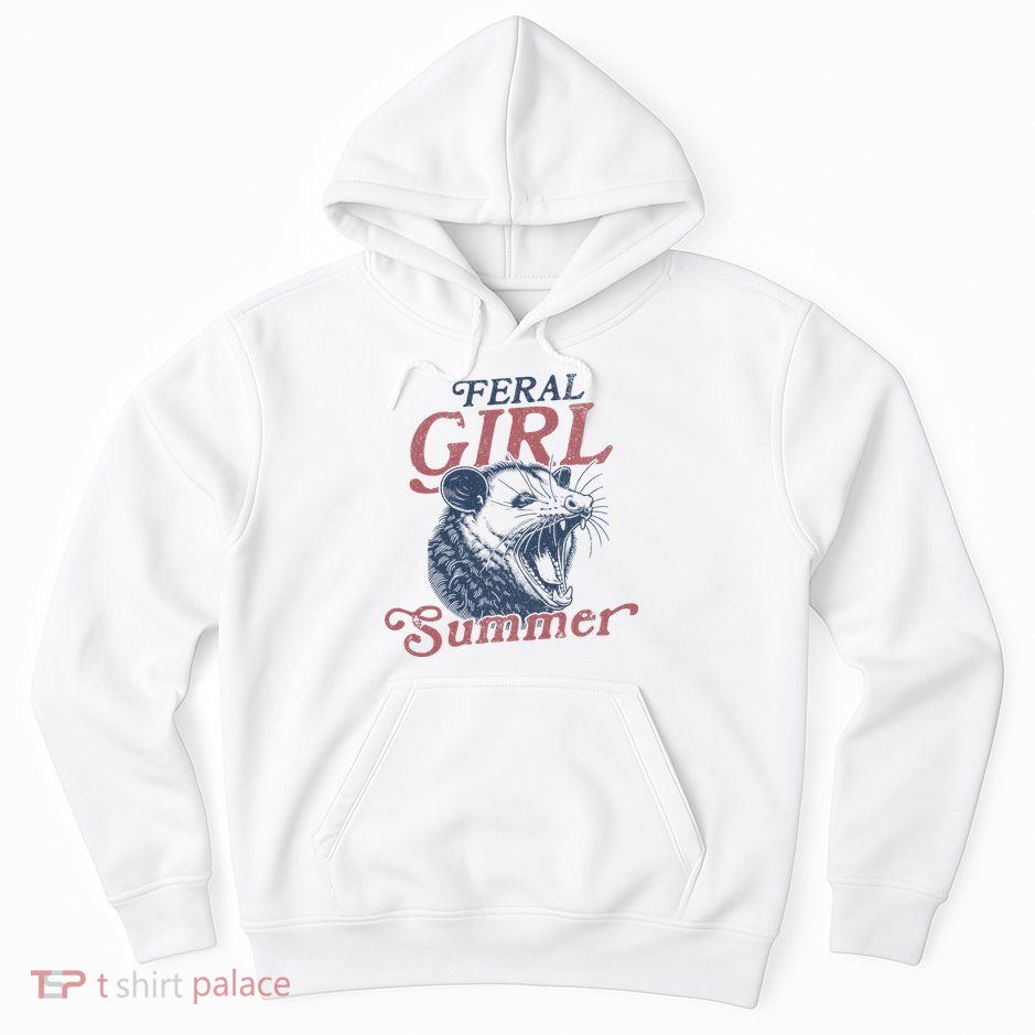 Vintage Feral Girl Summer Opossum Hoodie