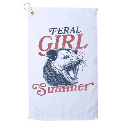 Vintage Feral Girl Summer Opossum Golf Towel