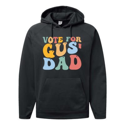 Vote For Gus Dad Team Gus Tim Walz Gus Walz Performance Fleece Hoodie