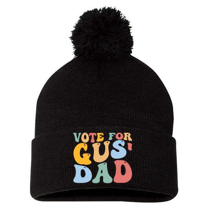 Vote For Gus Dad Team Gus Tim Walz Gus Walz Pom Pom 12in Knit Beanie