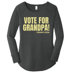 Vote For Grandpa Trump 2024 Funny Grandson Political Election Women's Perfect Tri Tunic Long Sleeve Shirt