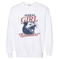 Vintage Feral Girl Summer Opossum Garment-Dyed Sweatshirt