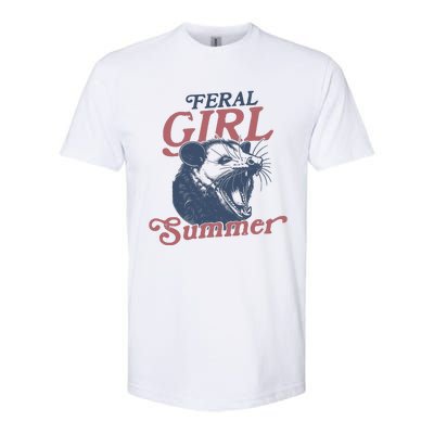 Vintage Feral Girl Summer Opossum Softstyle CVC T-Shirt