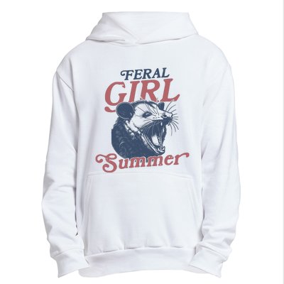 Vintage Feral Girl Summer Opossum Urban Pullover Hoodie