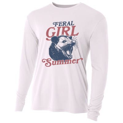 Vintage Feral Girl Summer Opossum Cooling Performance Long Sleeve Crew