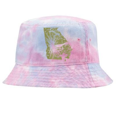 Vintage Fish Georgia State Map Ga Fly Fishing Trout Fishing Premium Tie-Dyed Bucket Hat