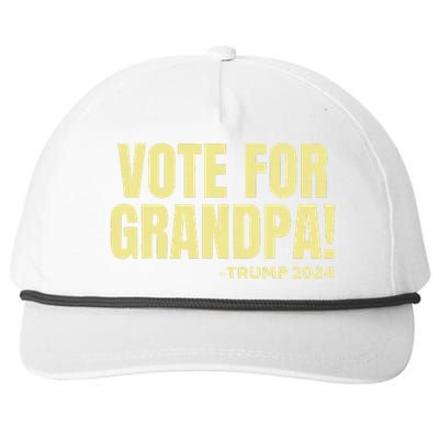 Vote For Grandpa! 2024 Snapback Five-Panel Rope Hat