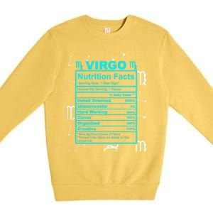 Virgo Funny Gift Horoscope And Zodiac With Funny Nutrition Facts Cool Gift Premium Crewneck Sweatshirt