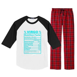 Virgo Funny Gift Horoscope And Zodiac With Funny Nutrition Facts Cool Gift Raglan Sleeve Pajama Set