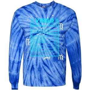 Virgo Funny Gift Horoscope And Zodiac With Funny Nutrition Facts Cool Gift Tie-Dye Long Sleeve Shirt