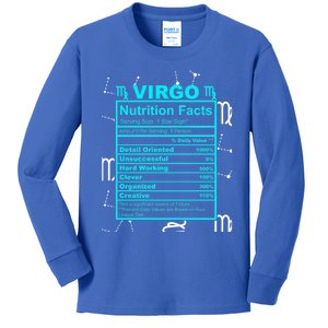 Virgo Funny Gift Horoscope And Zodiac With Funny Nutrition Facts Cool Gift Kids Long Sleeve Shirt