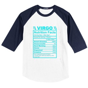 Virgo Funny Gift Horoscope And Zodiac With Funny Nutrition Facts Cool Gift Baseball Sleeve Shirt