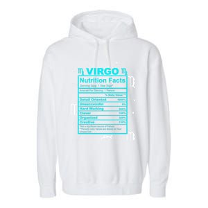 Virgo Funny Gift Horoscope And Zodiac With Funny Nutrition Facts Cool Gift Garment-Dyed Fleece Hoodie