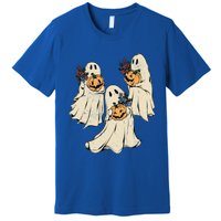 Vintage Floral Ghost Cute Halloween Costume Funny Graphic Funny Gift Premium T-Shirt