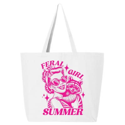 Vintage Feral Girl Summer Opossum Funny Raccoon Women 25L Jumbo Tote