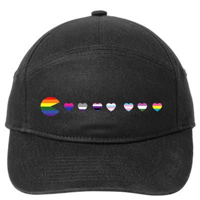 VideoGame Funny Gaming LGBTQ Ally Pride Flag Gamer 7-Panel Snapback Hat