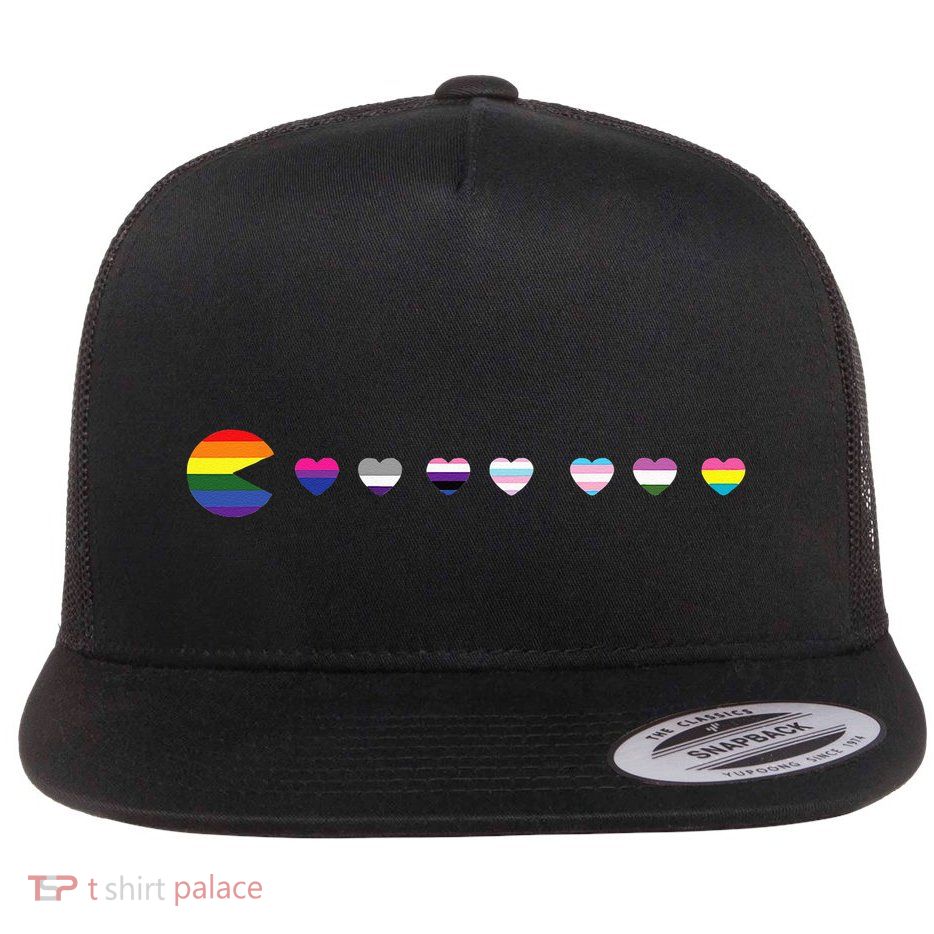 VideoGame Funny Gaming LGBTQ Ally Pride Flag Gamer Flatbill Hat