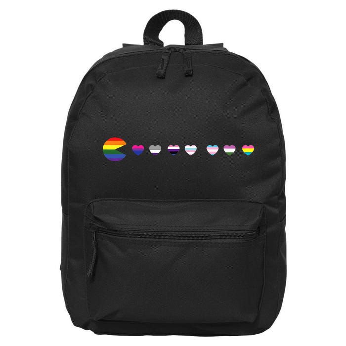 VideoGame Funny Gaming LGBTQ Ally Pride Flag Gamer 16 in Basic Backpack