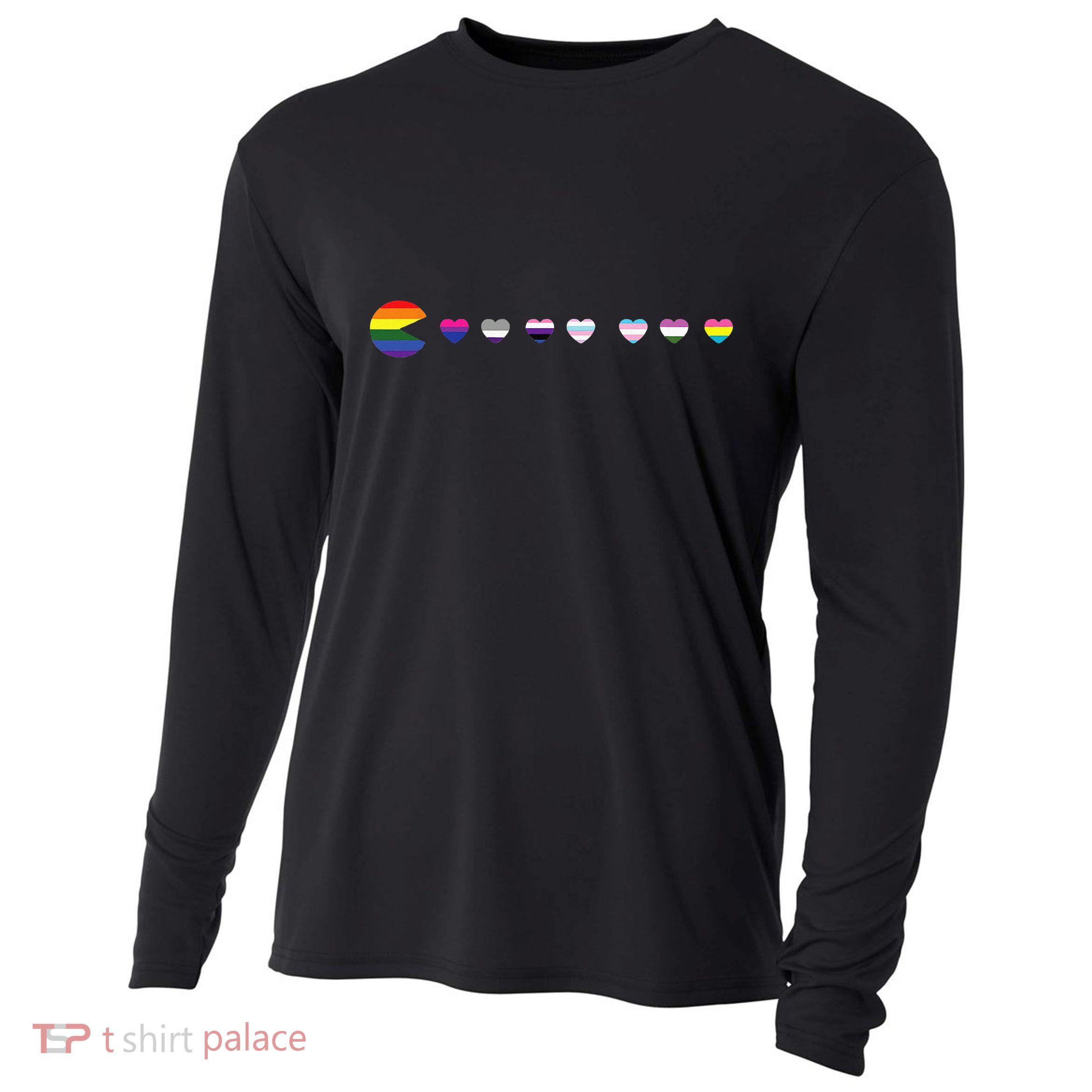 VideoGame Funny Gaming LGBTQ Ally Pride Flag Gamer Cooling Performance Long Sleeve Crew