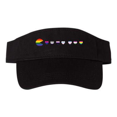 VideoGame Funny Gaming LGBTQ Ally Pride Flag Gamer Valucap Bio-Washed Visor