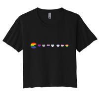VideoGame Funny Gaming LGBTQ Ally Pride Flag Gamer Women's Crop Top Tee