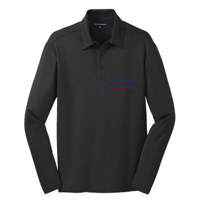 Vote For Grandpa Quote Luke Cute Grandson Trump 2024 Rally Silk Touch Performance Long Sleeve Polo