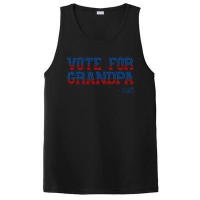 Vote For Grandpa Quote Luke Cute Grandson Trump 2024 Rally PosiCharge Competitor Tank