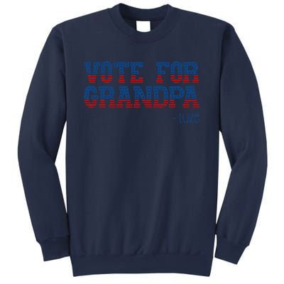 Vote For Grandpa Quote Luke Cute Grandson Trump 2024 Rally Sweatshirt