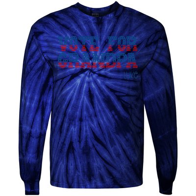 Vote For Grandpa Quote Luke Cute Grandson Trump 2024 Rally Tie-Dye Long Sleeve Shirt