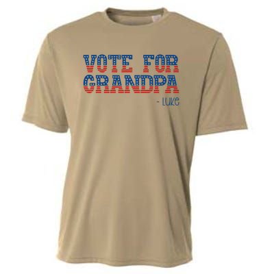 Vote For Grandpa Quote Luke Cute Grandson Trump 2024 Rally Cooling Performance Crew T-Shirt