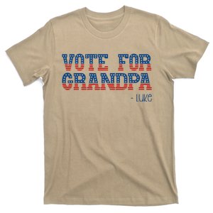 Vote For Grandpa Quote Luke Cute Grandson Trump 2024 Rally T-Shirt