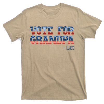 Vote For Grandpa Quote Luke Cute Grandson Trump 2024 Rally T-Shirt