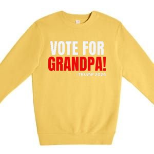 Vote For Grandpa! 2024 Funny Grandson Political Endorsement Premium Crewneck Sweatshirt