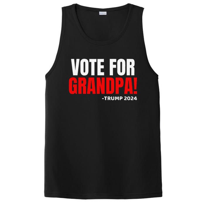 Vote For Grandpa! 2024 Funny Grandson Political Endorsement PosiCharge Competitor Tank