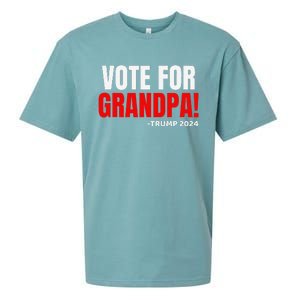 Vote For Grandpa! 2024 Funny Grandson Political Endorsement Sueded Cloud Jersey T-Shirt