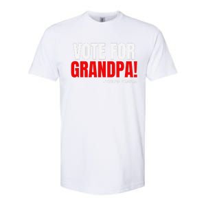 Vote For Grandpa! 2024 Funny Grandson Political Endorsement Softstyle CVC T-Shirt