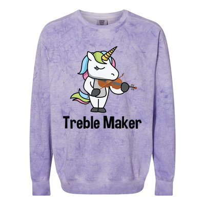 Violin For Girl Treble Maker Unicorn Violinist Colorblast Crewneck Sweatshirt