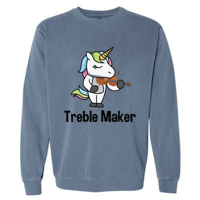 Violin For Girl Treble Maker Unicorn Violinist Garment-Dyed Sweatshirt