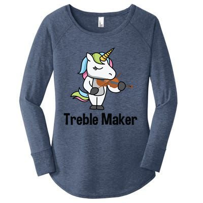 Violin For Girl Treble Maker Unicorn Violinist Women's Perfect Tri Tunic Long Sleeve Shirt