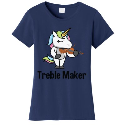 Violin For Girl Treble Maker Unicorn Violinist Women's T-Shirt